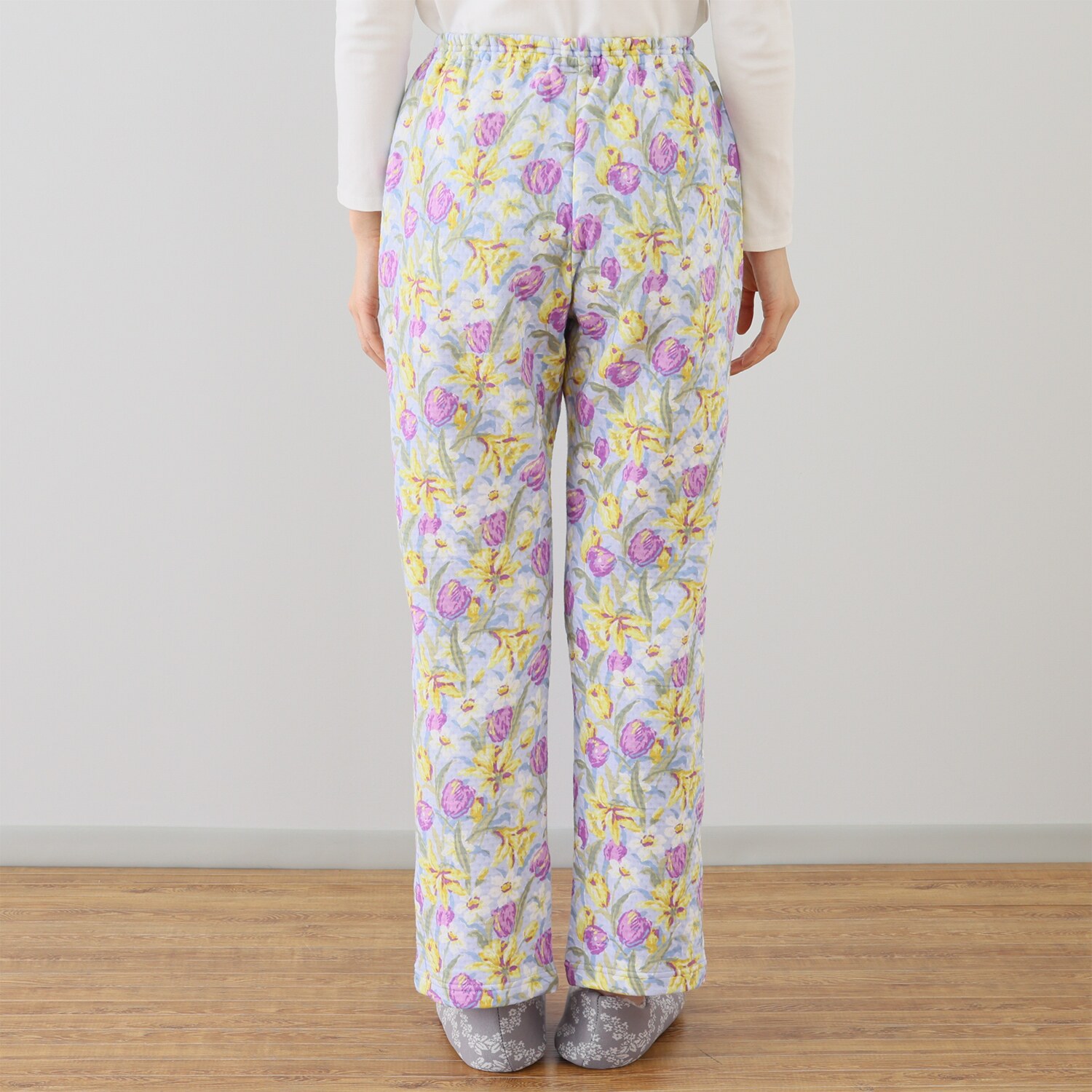 ローラアシュレイ コットン１００％ 中わたニットキルト パジャマ