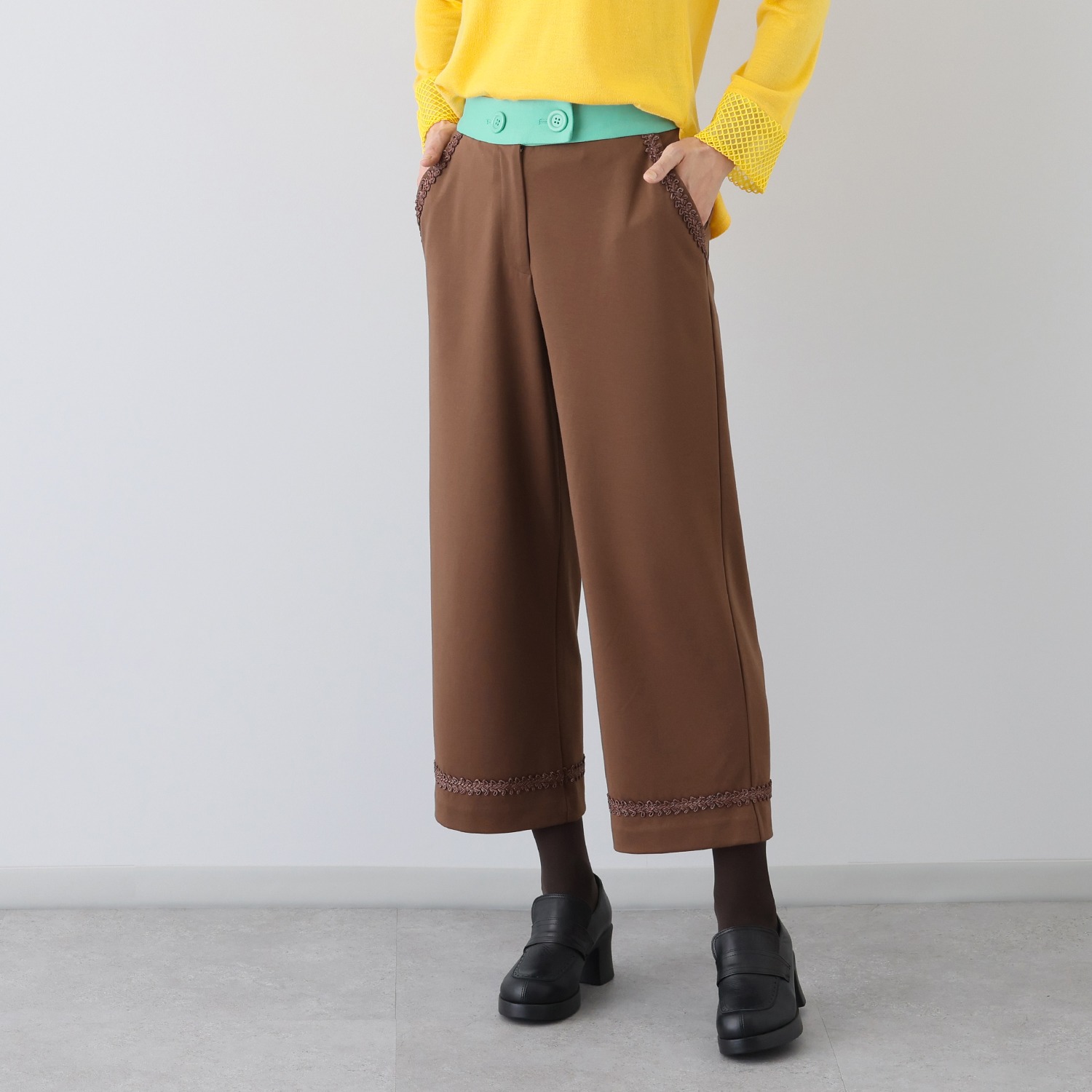 エムジェイアール　バイ マチコ　ジント　ロンドン 配色ポイント パンツ