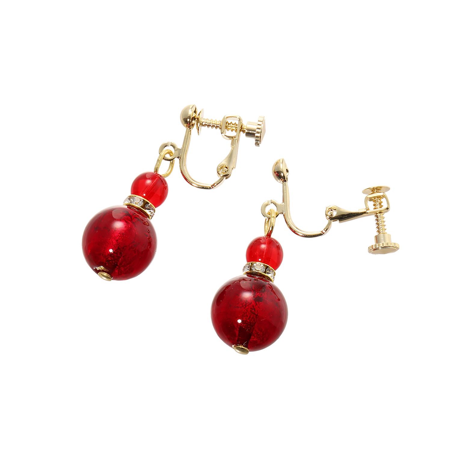 ラグーナ ベネチアンガラス 丸玉スウィング ピアス／イヤリング