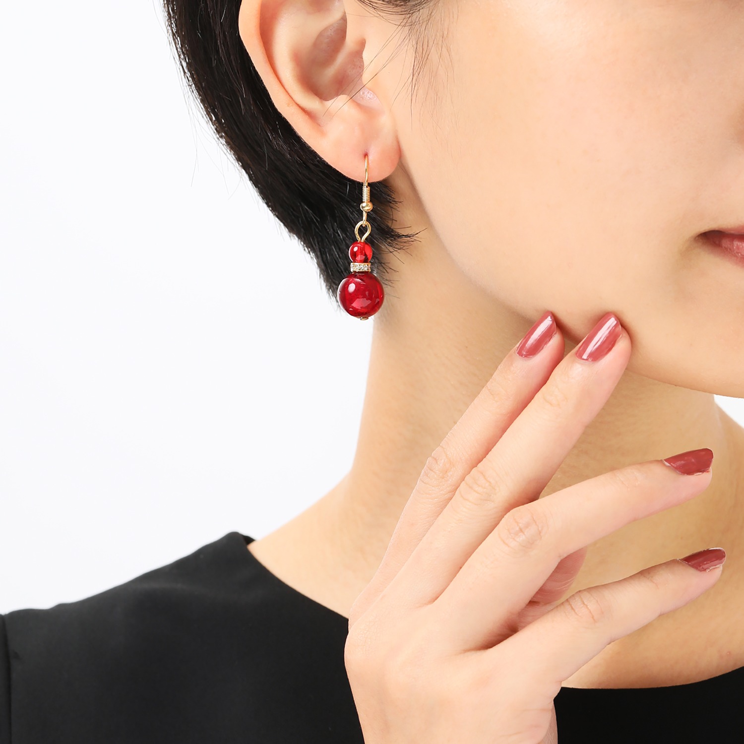 ラグーナ ベネチアンガラス 丸玉スウィング ピアス／イヤリング