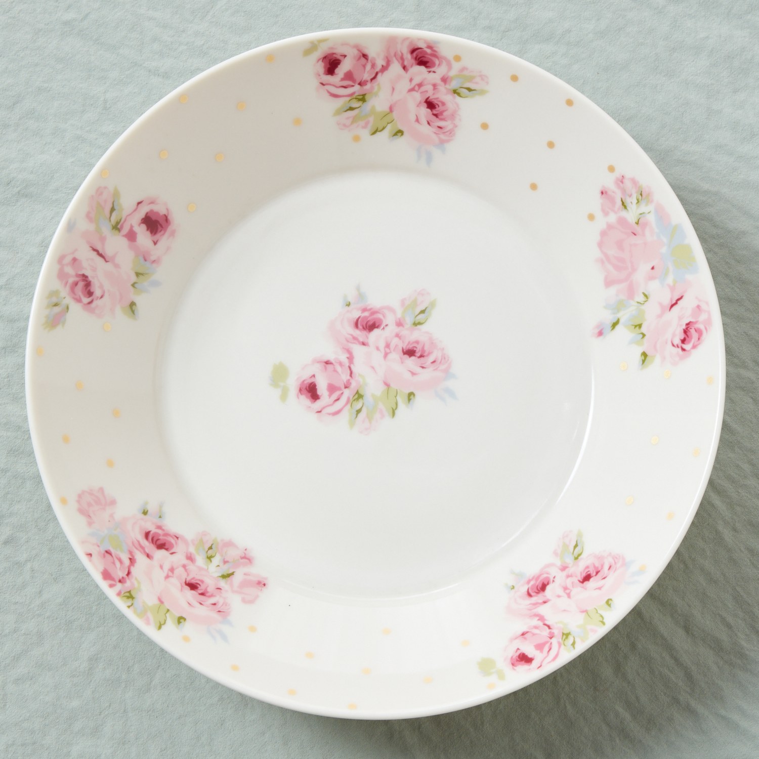 ローラアシュレイ パスタプレート４枚セット “ポルカドット 　クチュールローズ”