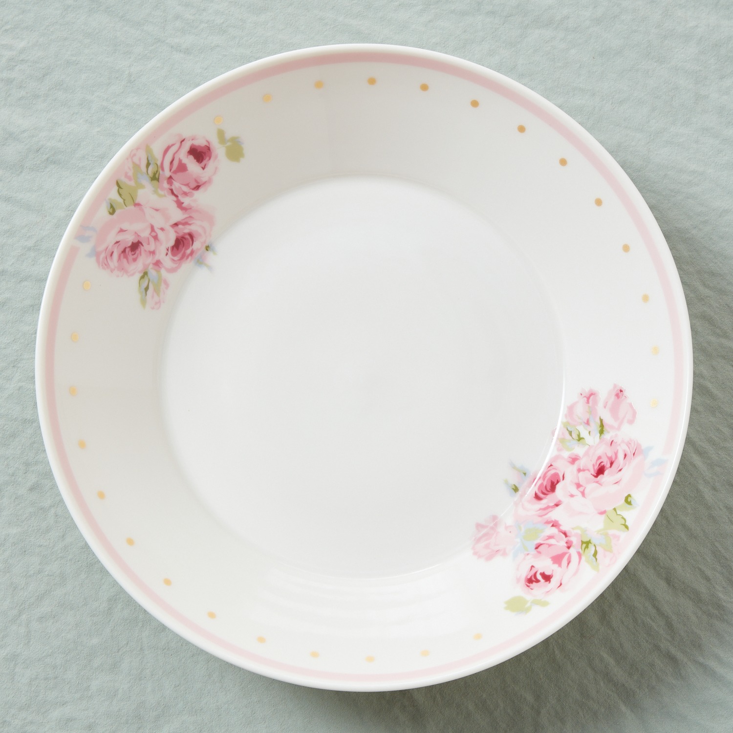 ローラアシュレイ パスタプレート４枚セット “ポルカドット 　クチュールローズ”
