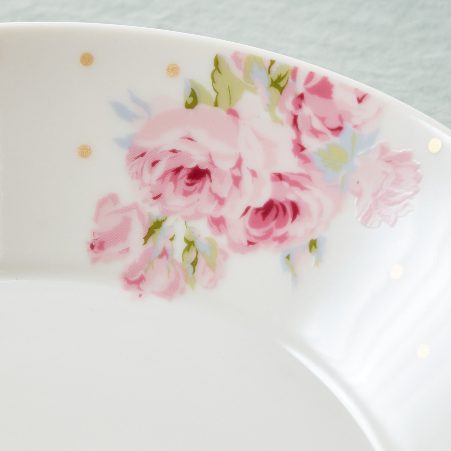 ローラアシュレイ パスタプレート４枚セット “ポルカドット 　クチュールローズ”