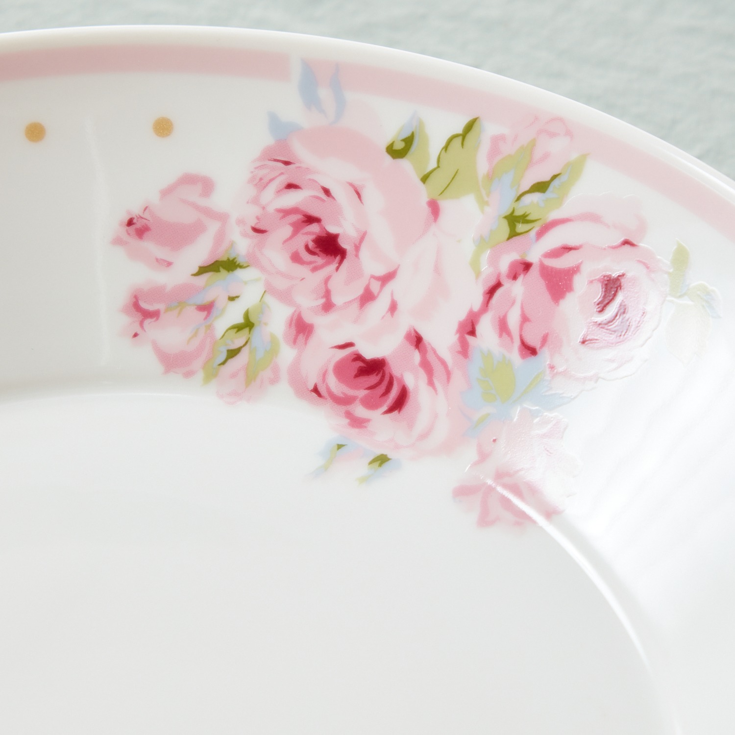 ローラアシュレイ パスタプレート４枚セット “ポルカドット 　クチュールローズ”