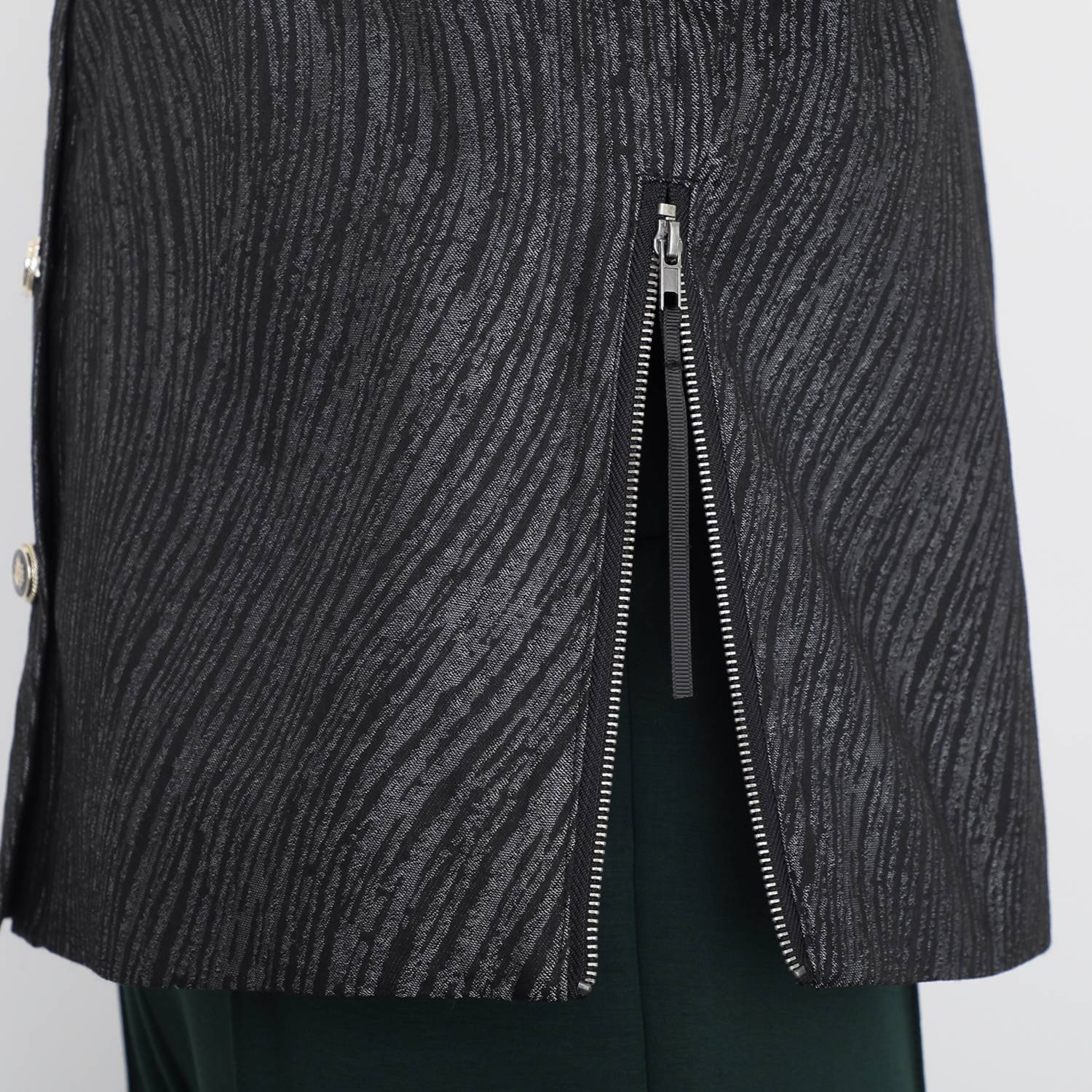 ミューリエ 華やぎと スタイリッシュの共存 ジャガード ジップデザインブルゾン