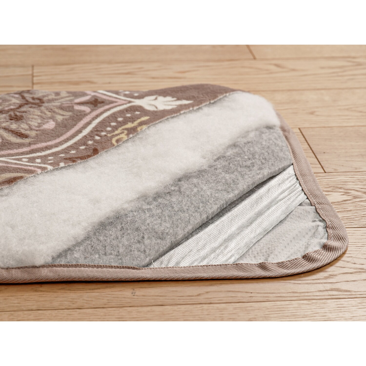 モリリンＷＯＭＡ 多層構造で暖か！ アルミ蒸着シート入り 洗えるぽかぽか ふっくらラグ ＜１９０×１９０ｃｍ＞