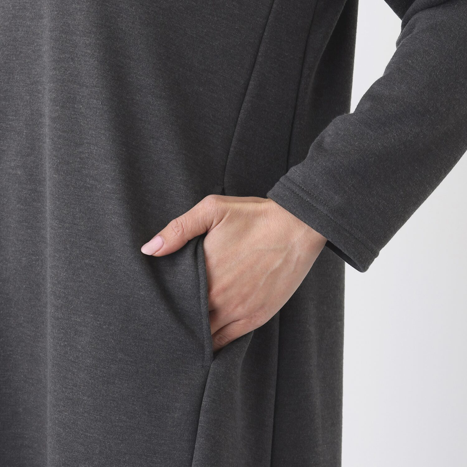 ココンライフ　ドゥ 吸湿発熱・吸放湿 ふんわり裏シャギー フード付ワンピース