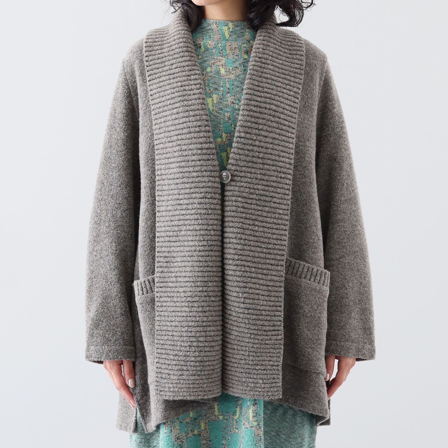 フィルファーレ 無地ロングカーディガン