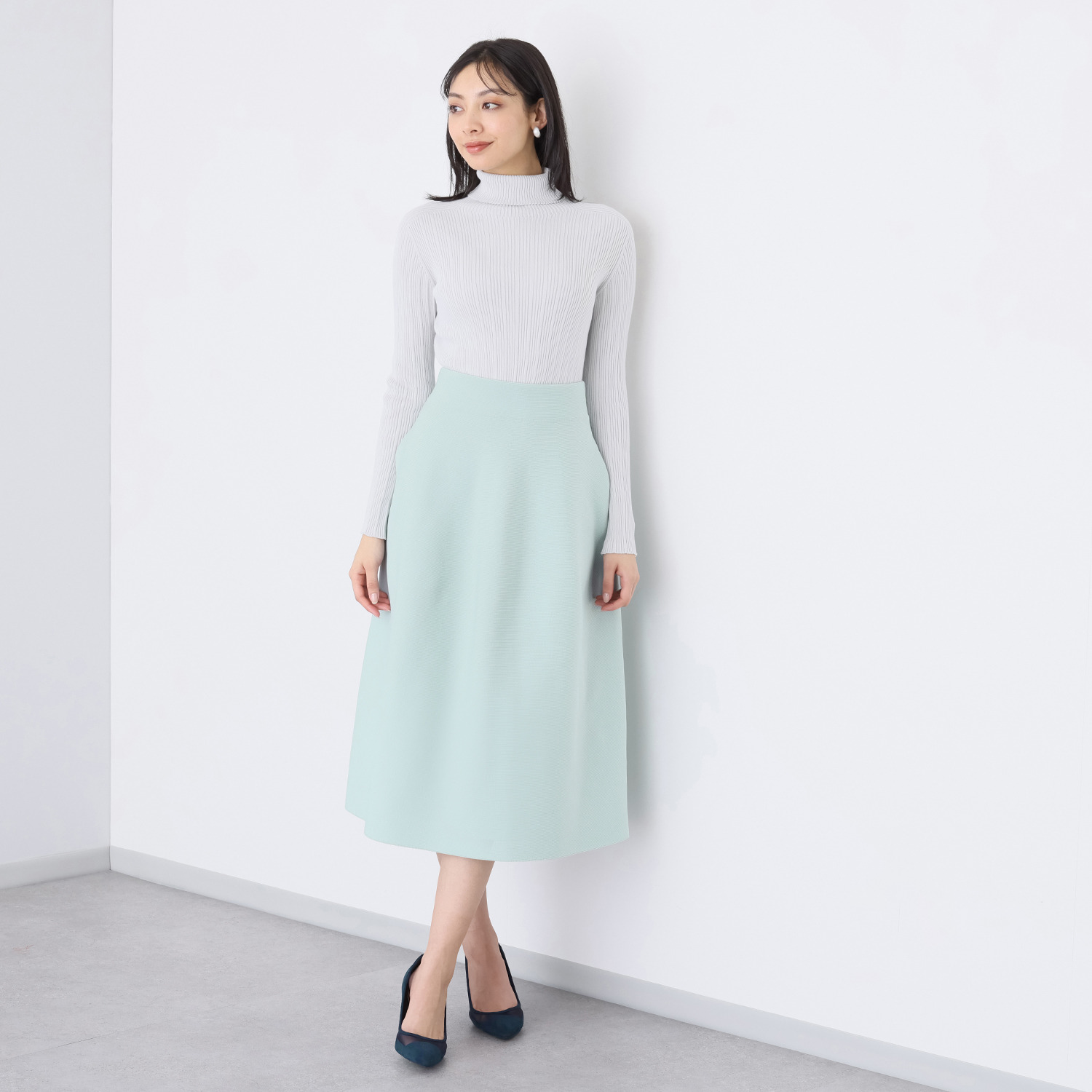 マルティジャーニ 日本製 匠の技　立体編 軽量ストレッチ Ａラインスカート 