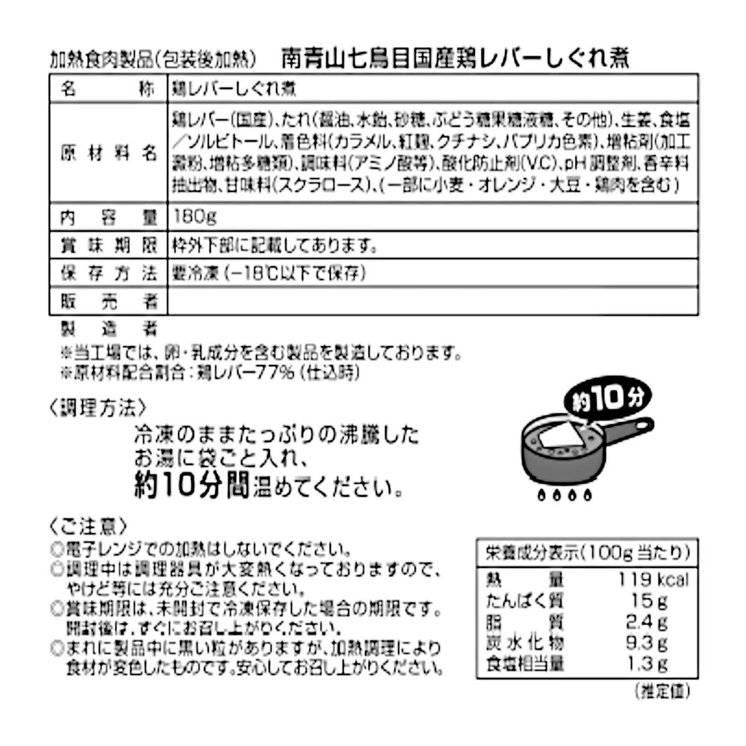 南青山　七鳥目 鶏レバーしぐれ煮