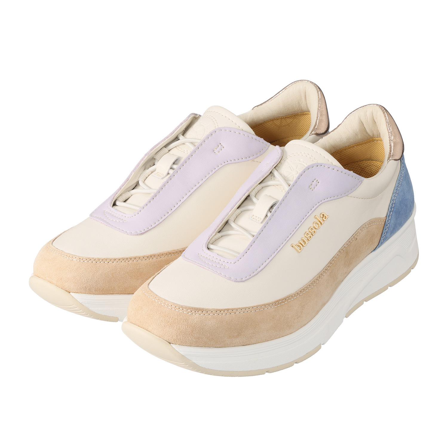 ブソラ ソフトカウレザー ダブルフィッティング スニーカー