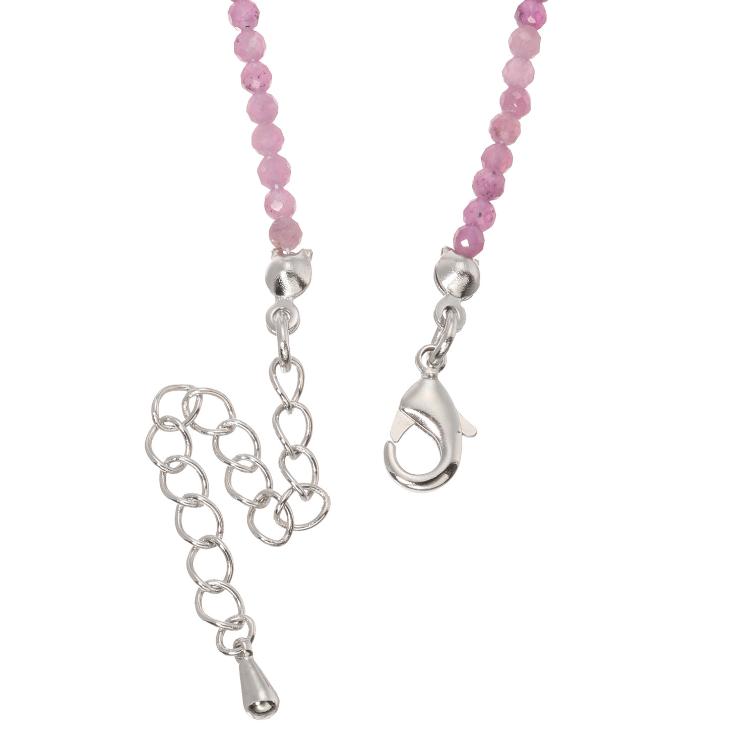 イーシア シルバー ローズクォーツ＆ マルチジェム ペアシェイプペンダント