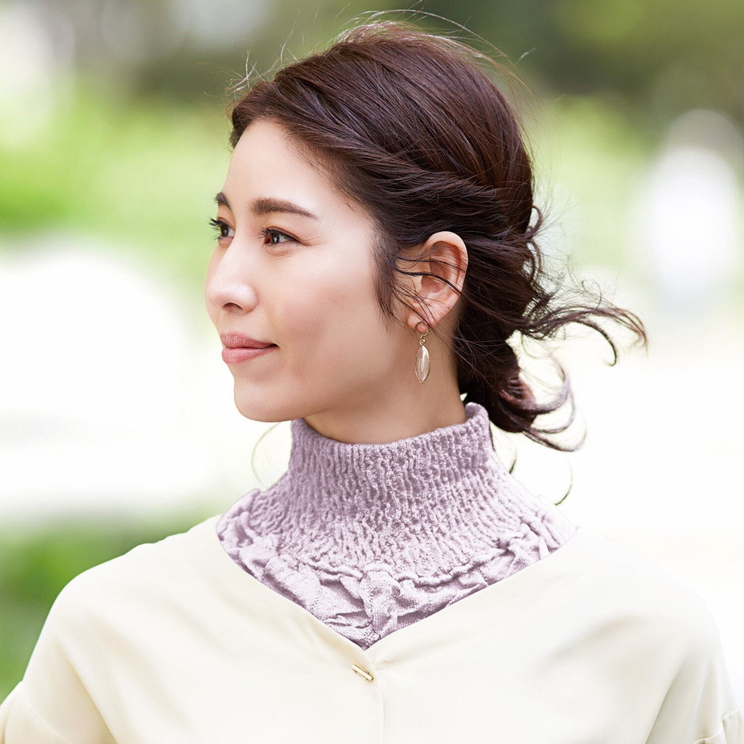 首回りをカバーして ぽかぽか！ 日本製 しっとり シルクネックカバー ２色セット 