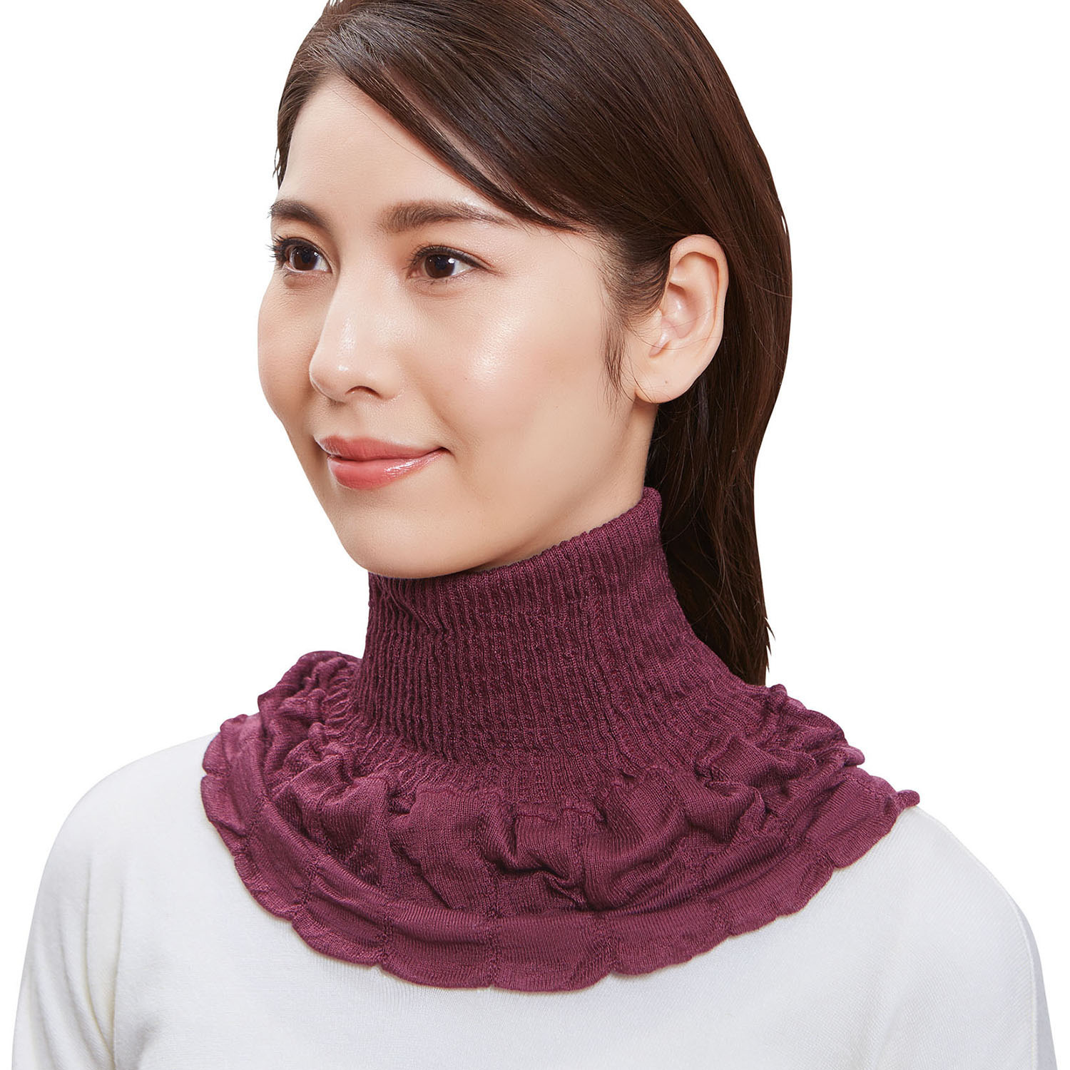 首回りをカバーして ぽかぽか！ 日本製 しっとり シルクネックカバー ２色セット 