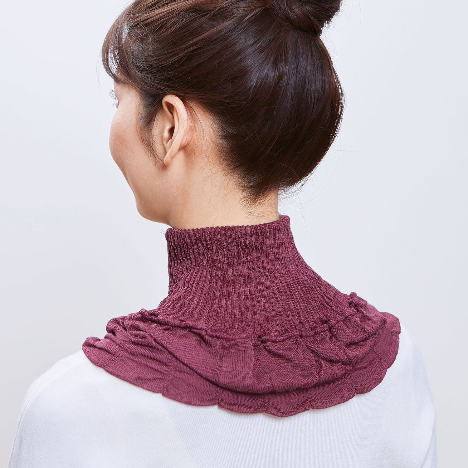 首回りをカバーして ぽかぽか！ 日本製 しっとり シルクネックカバー ２色セット 