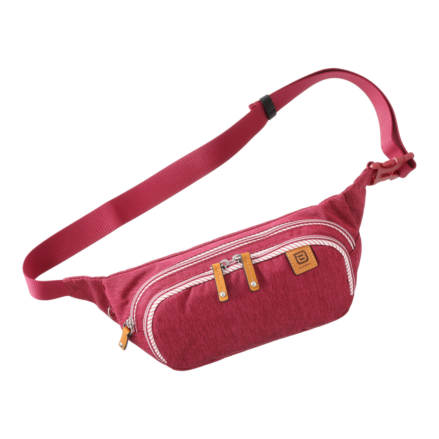 ビサイユ はっ水 レザーアクセント ウエストボディーバッグ