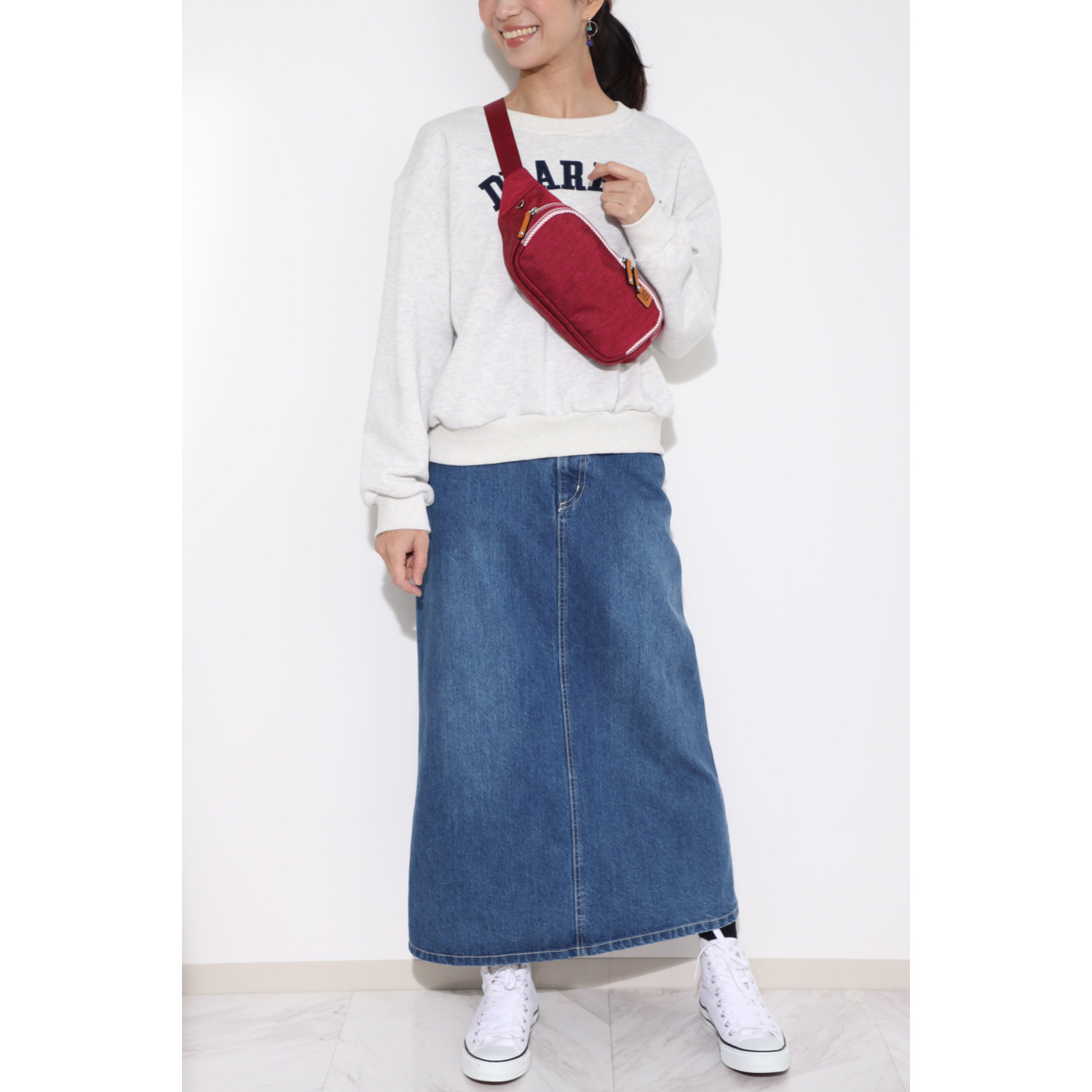 ビサイユ はっ水 レザーアクセント ウエストボディーバッグ