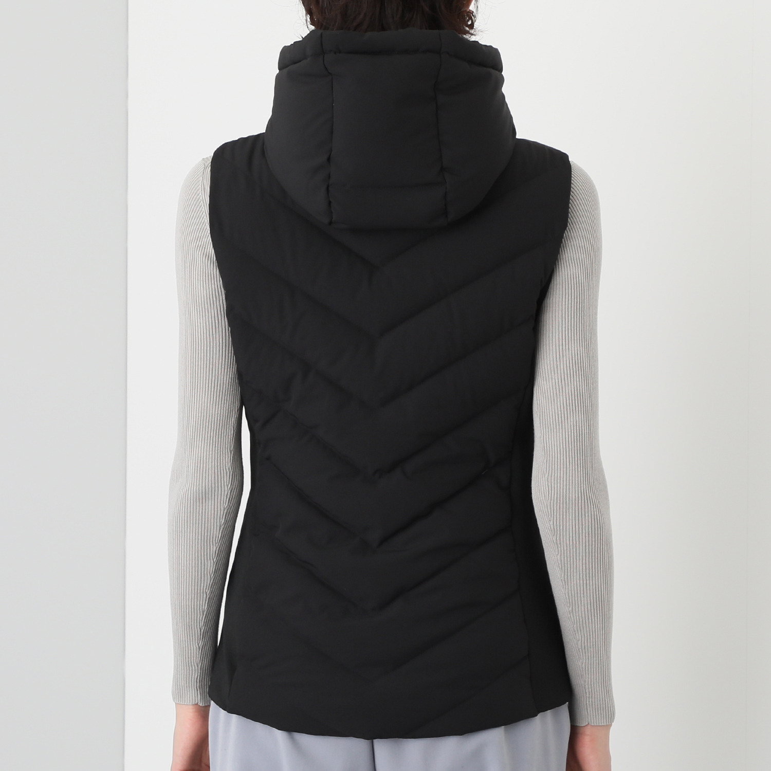 ブロンドール はっ水 あったかすっきり 切替デザイン ダウンフードベスト