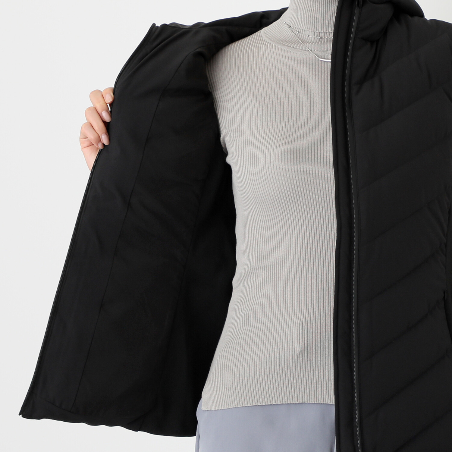 ブロンドール はっ水 あったかすっきり 切替デザイン ダウンフードベスト