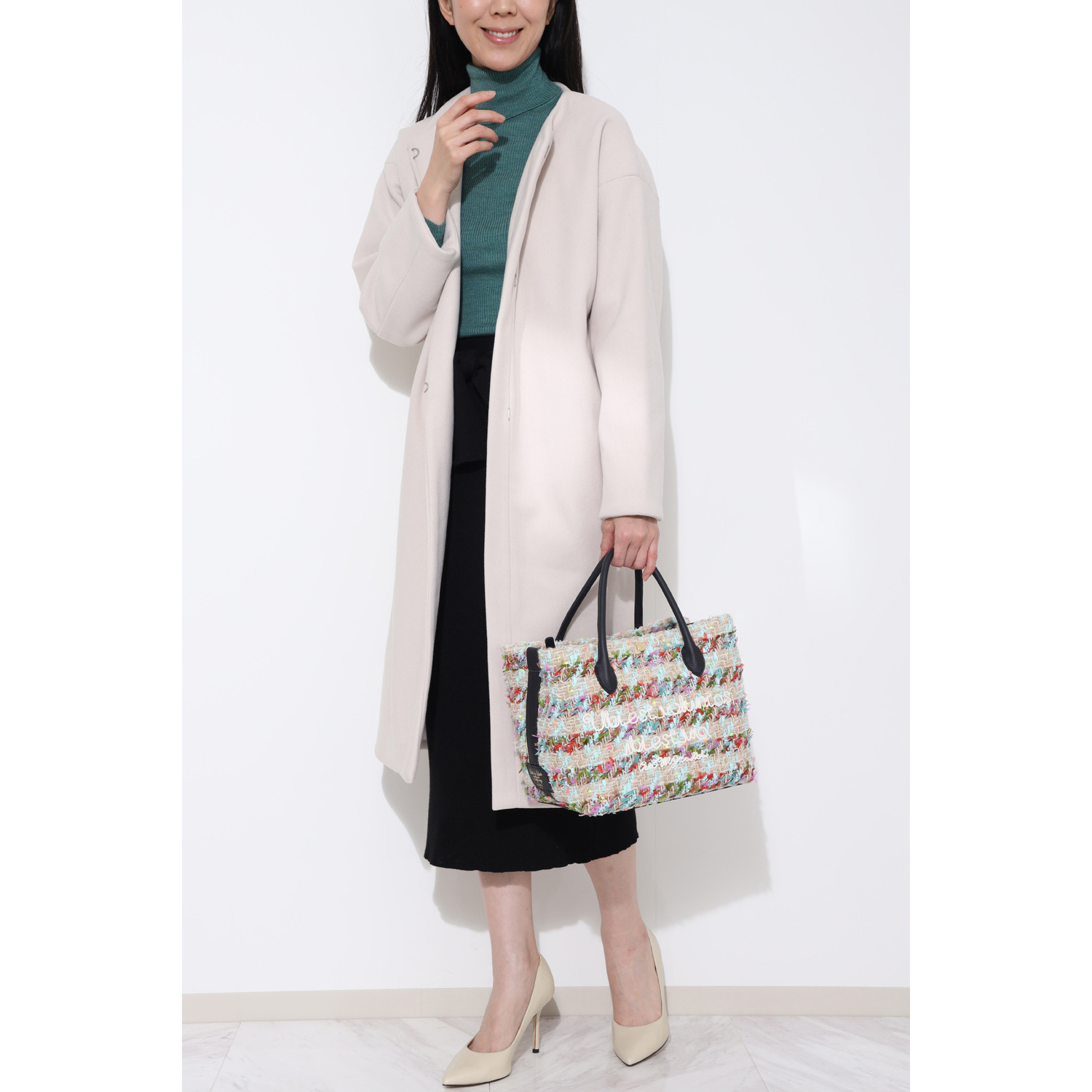 エーディーエムジェイ リントンツイード社 ファンシーツイード トートバッグ ＜Ｍ＞