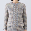 クリス・セリーン ミックスツイード フラワーレースアクセント エレガントジャケット