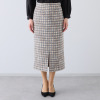 クリス・セリーン ミックスツイード ロングタイト エレガントスカート