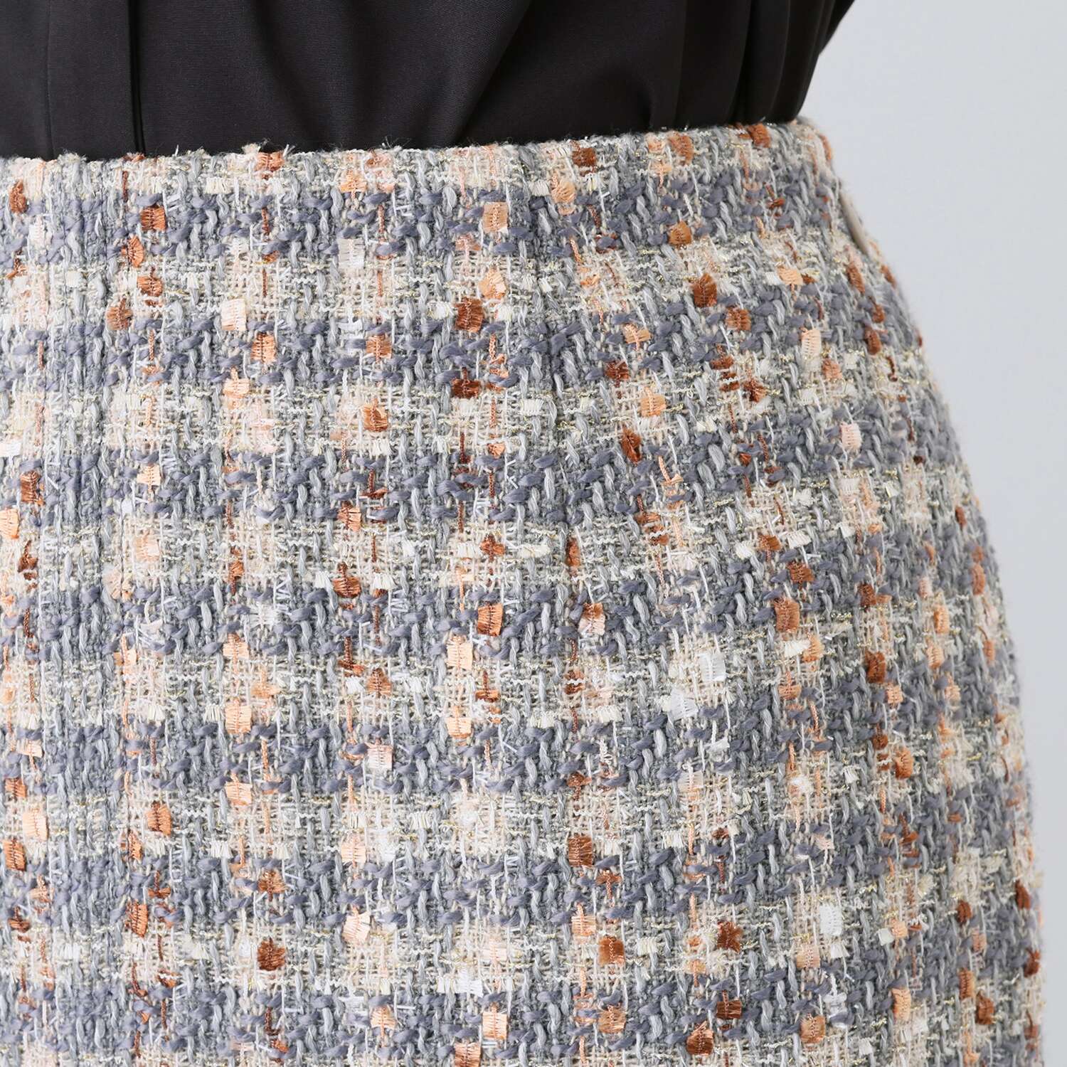 クリス・セリーン ミックスツイード ロングタイト エレガントスカート