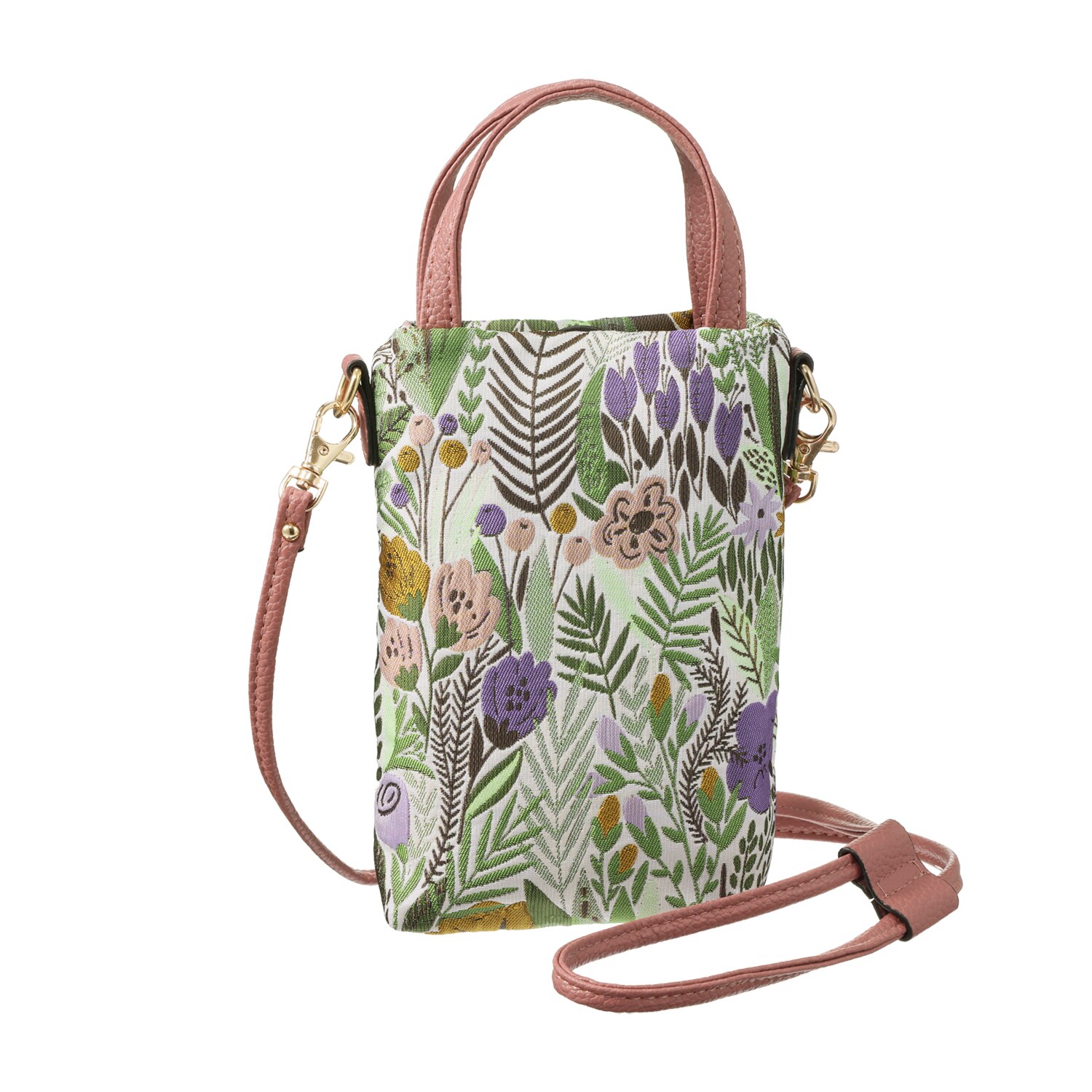 ラルジュ ボタニカルジャガード スマホショルダーバッグ