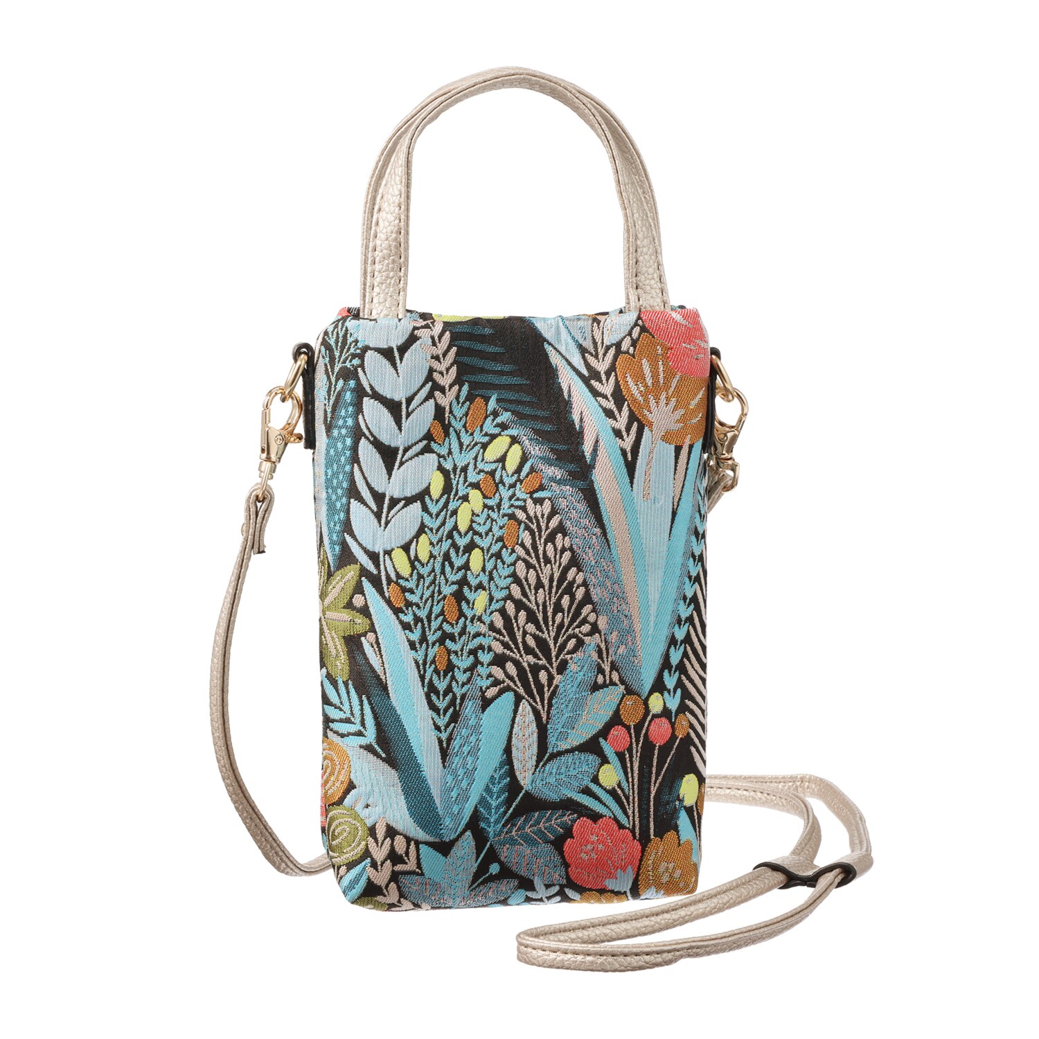 ラルジュ ボタニカルジャガード スマホショルダーバッグ