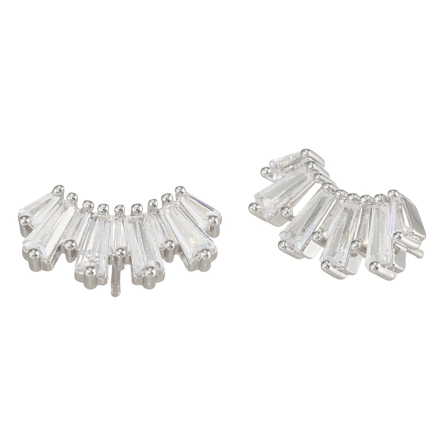 マダムヒロコ テーパードバゲットカット ＣＺ カーブデザイン イヤリング／ピアス “ジュエルアイラッシュ”