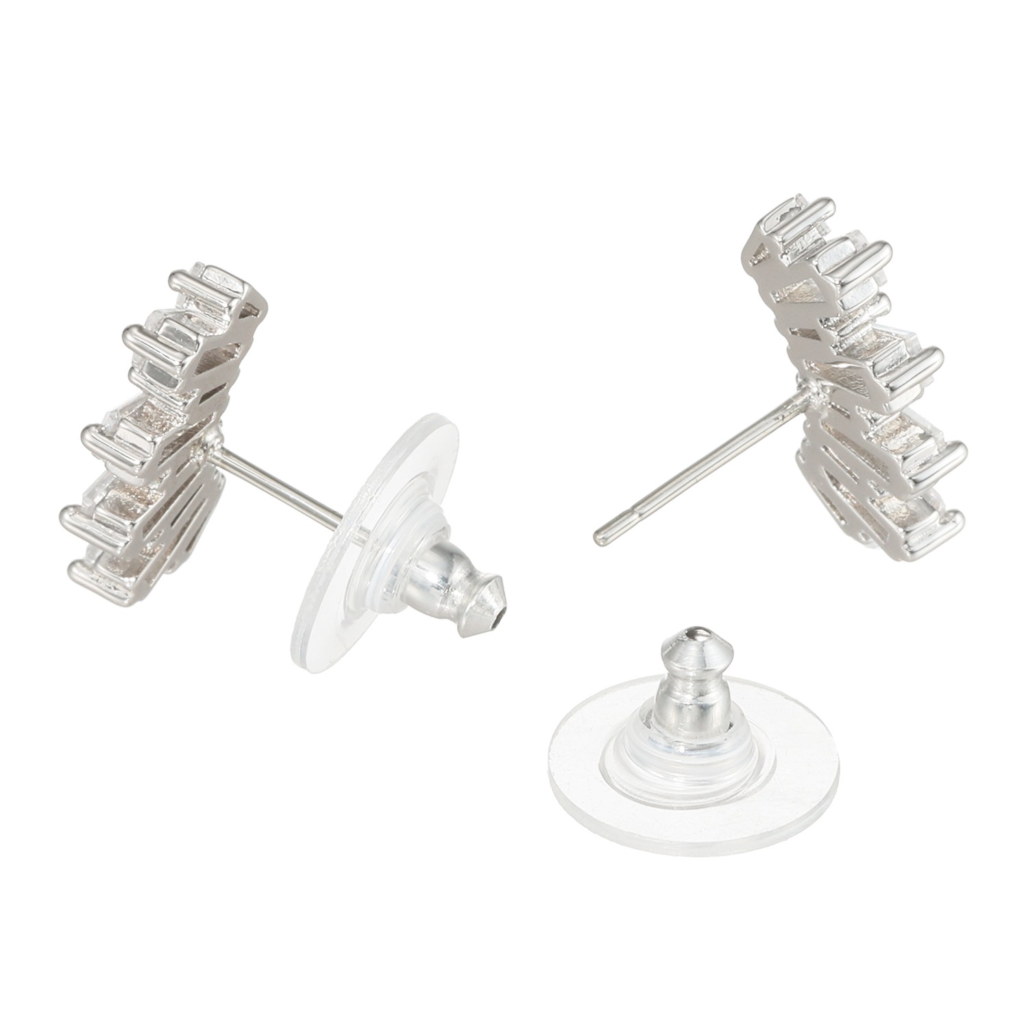 マダムヒロコ テーパードバゲットカット ＣＺ カーブデザイン イヤリング／ピアス “ジュエルアイラッシュ”