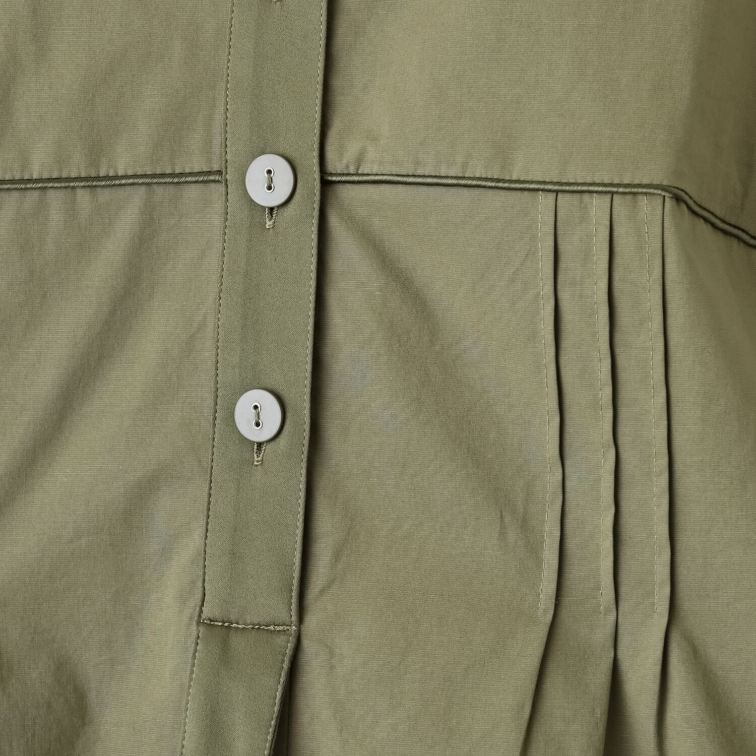 エスポア ストレッチ綿混ファイユ× サテン Ａラインワンピース ＜無地＞