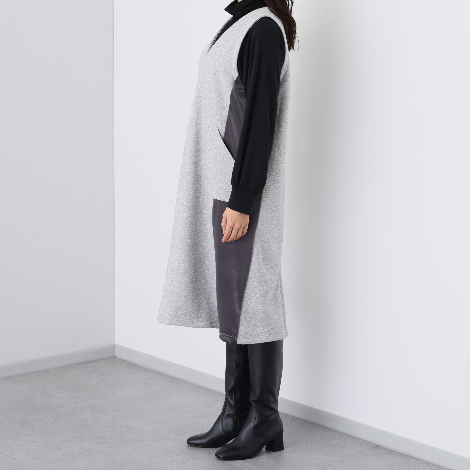 アンリック　オー　ブルー 超軽量裏起毛 ジャンパースカート