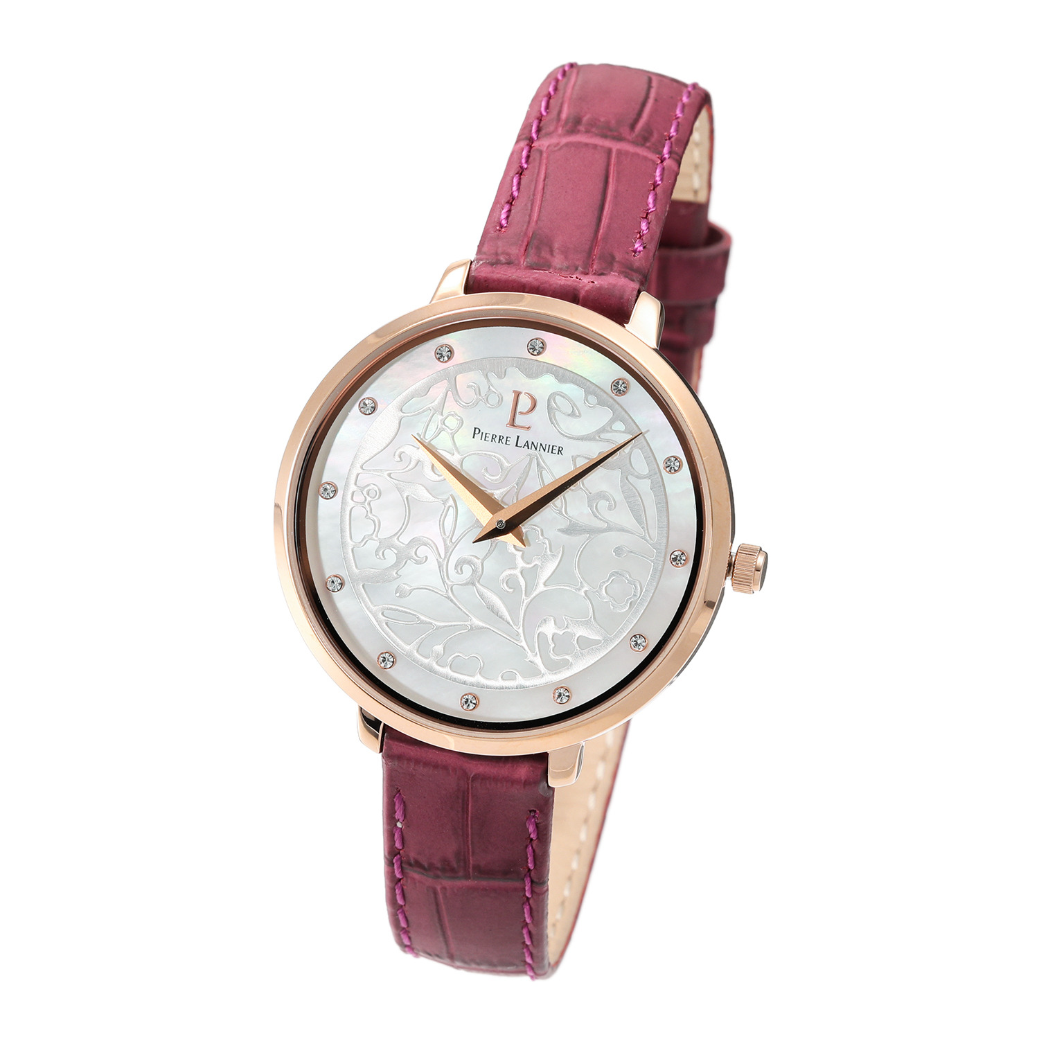 ピエール・ラニエ 着せ替えベルト付 ボタニカルレースデザイン ウォッチ “エオリア”