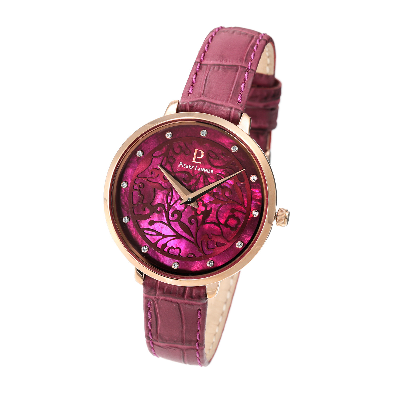 ピエール・ラニエ 着せ替えベルト付 ボタニカルレースデザイン ウォッチ “エオリア”