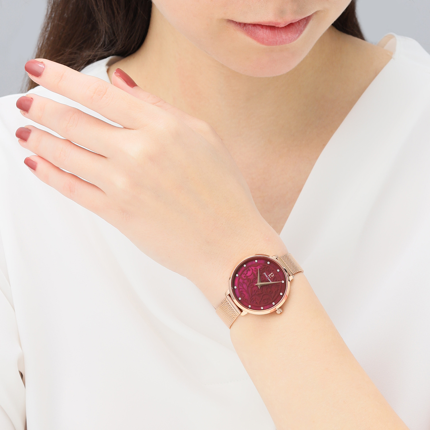 ピエール・ラニエ 着せ替えベルト付 ボタニカルレースデザイン ウォッチ “エオリア”