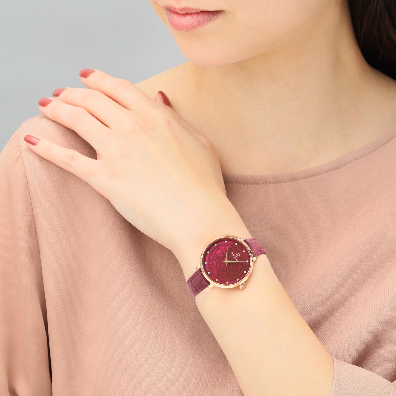 ピエール・ラニエ 着せ替えベルト付 ボタニカルレースデザイン ウォッチ “エオリア”