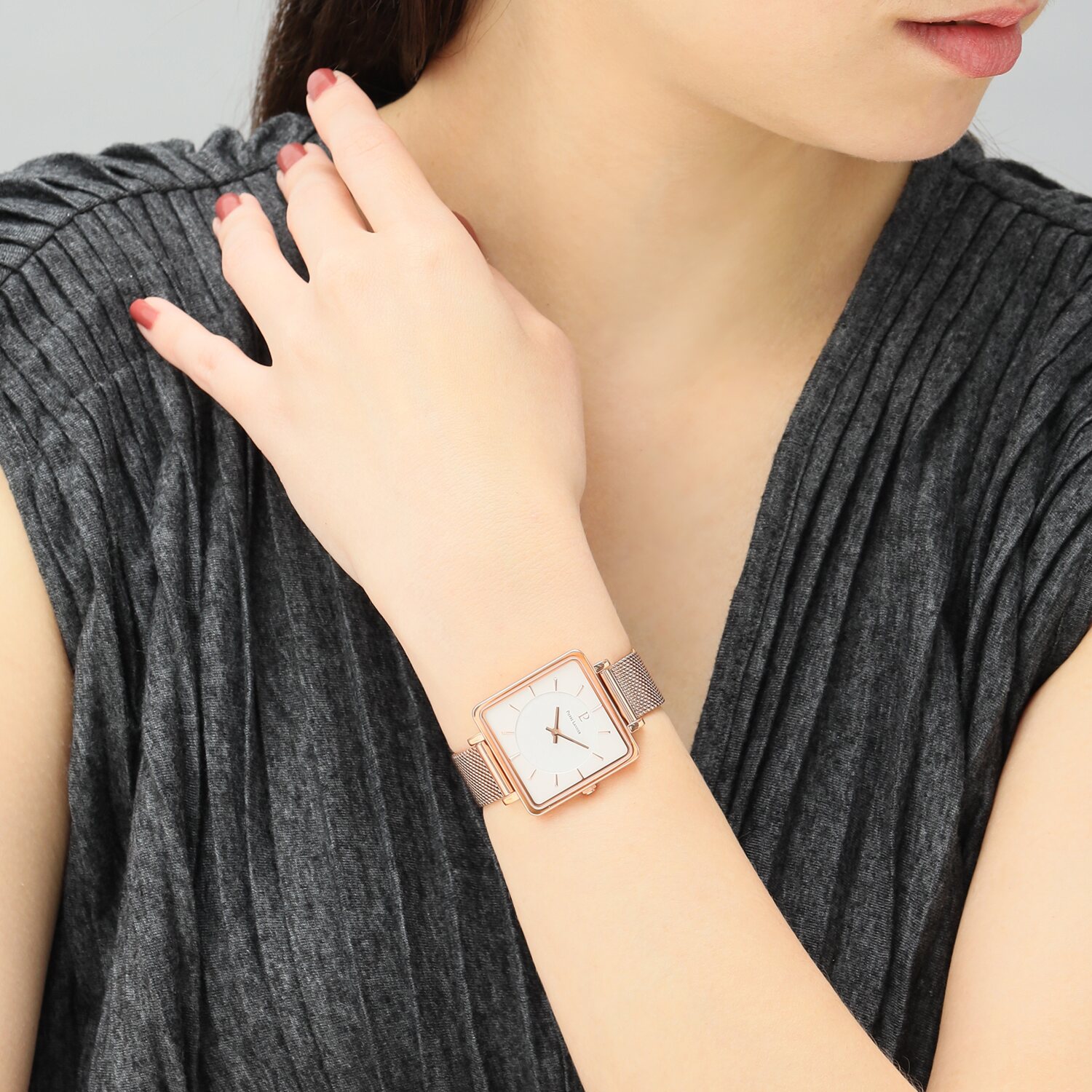 ピエール・ラニエ 着せ替えベルト付 スクエアフェイスウォッチ “レカレ”