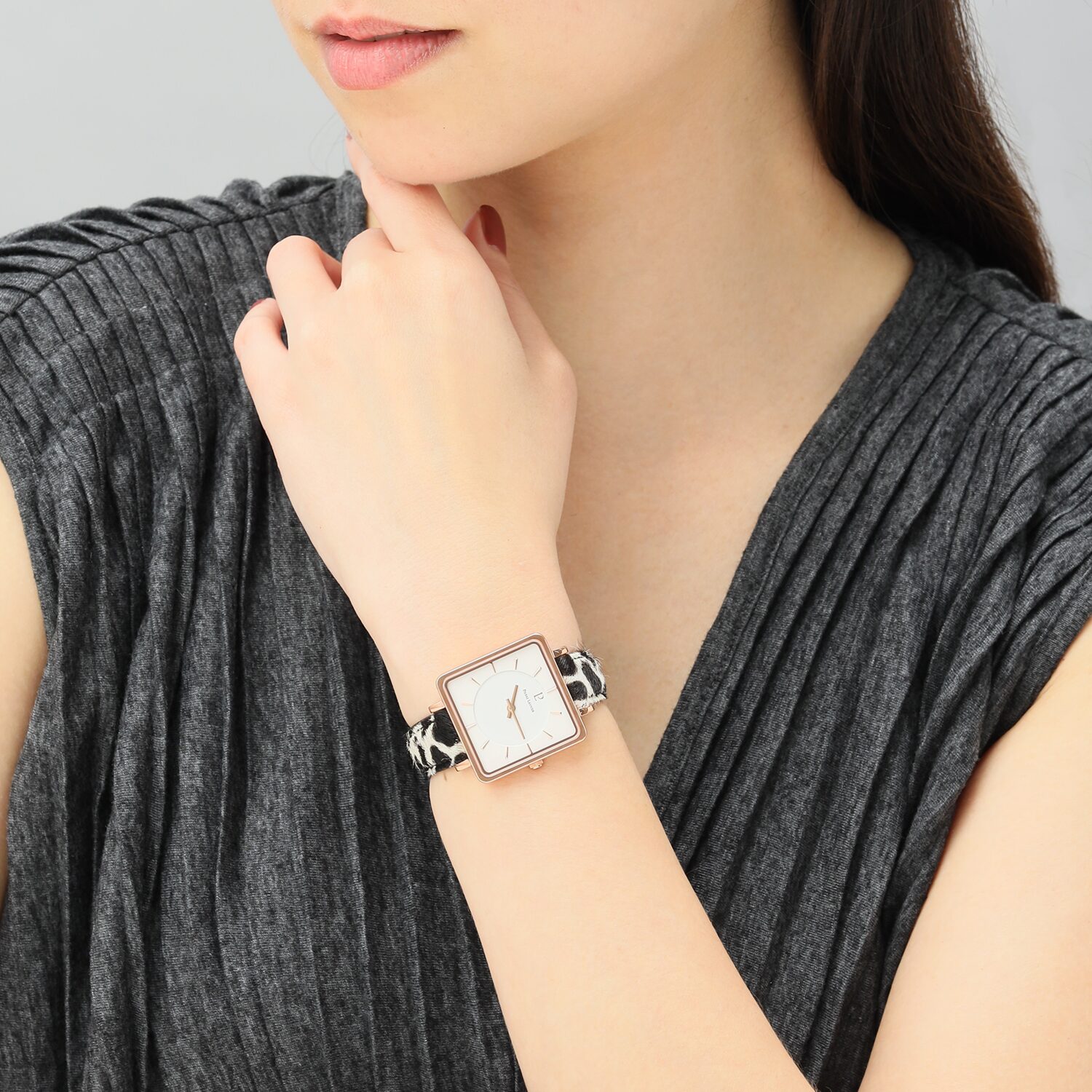 ピエール・ラニエ 着せ替えベルト付 スクエアフェイスウォッチ “レカレ”