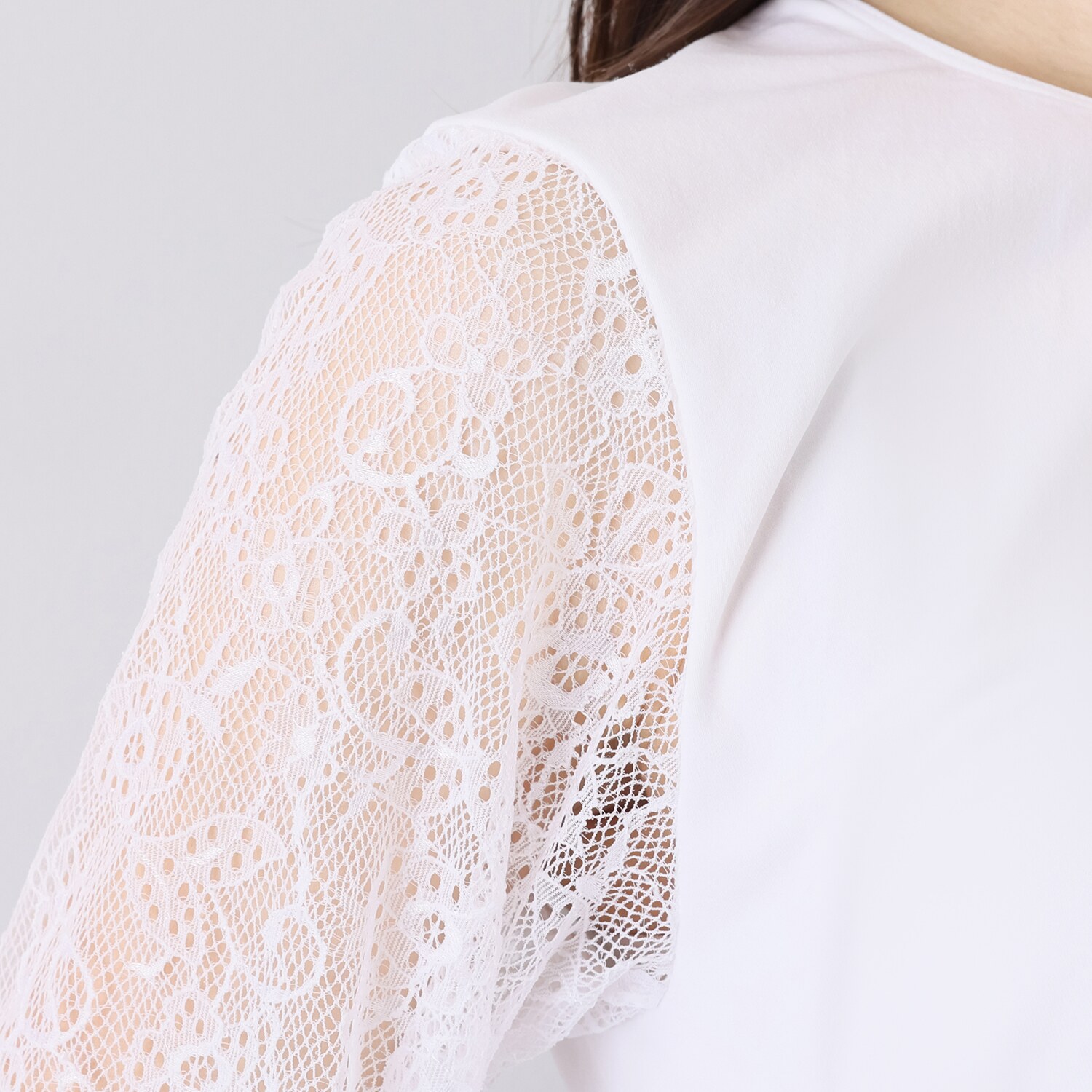 ドルチェ　ドンナ ＜イタリア製＞ スーパーストレッチ サイドギャザー レースパフ ６分袖インナー