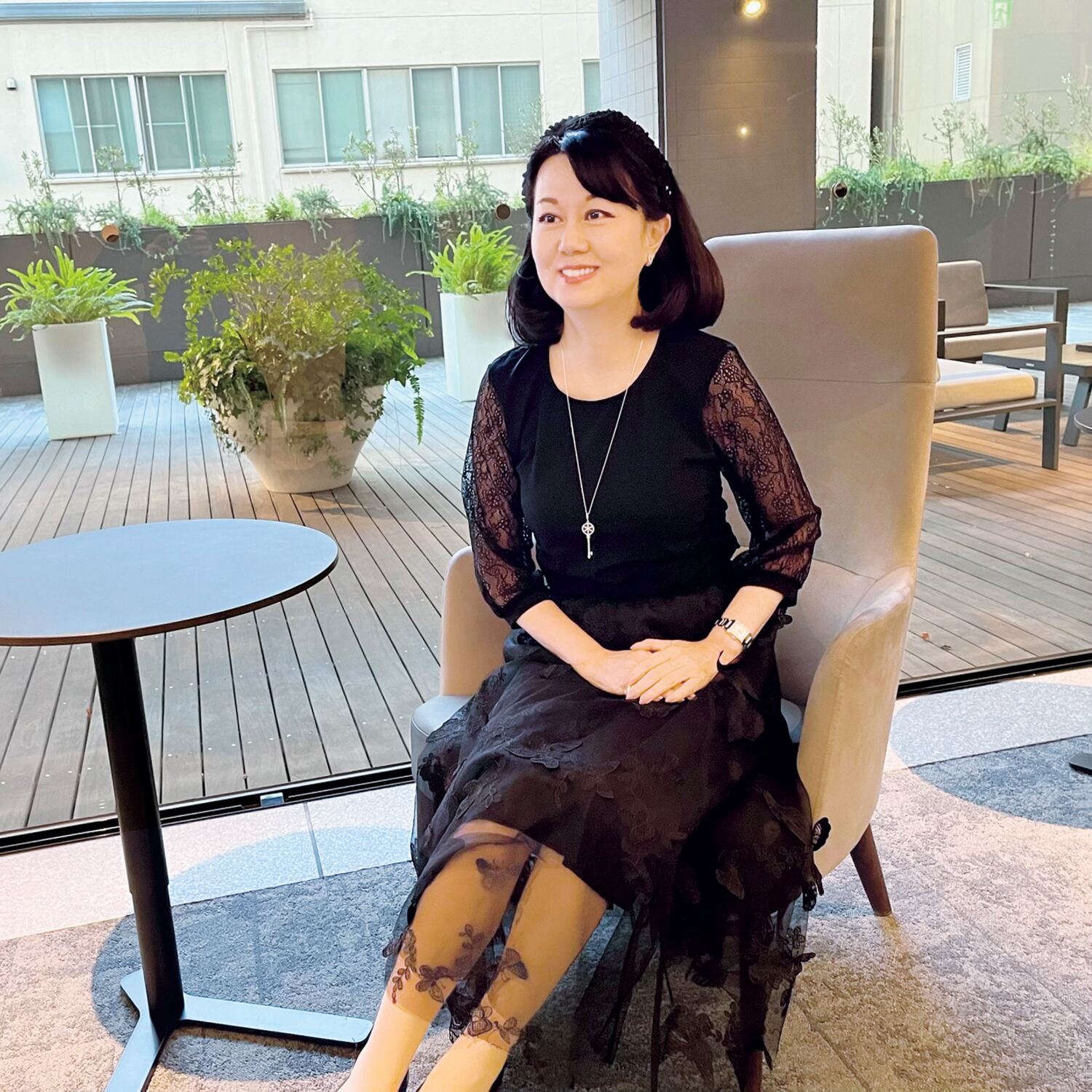 ドルチェ　ドンナ ＜イタリア製＞ スーパーストレッチ サイドギャザー レースパフ ６分袖インナー