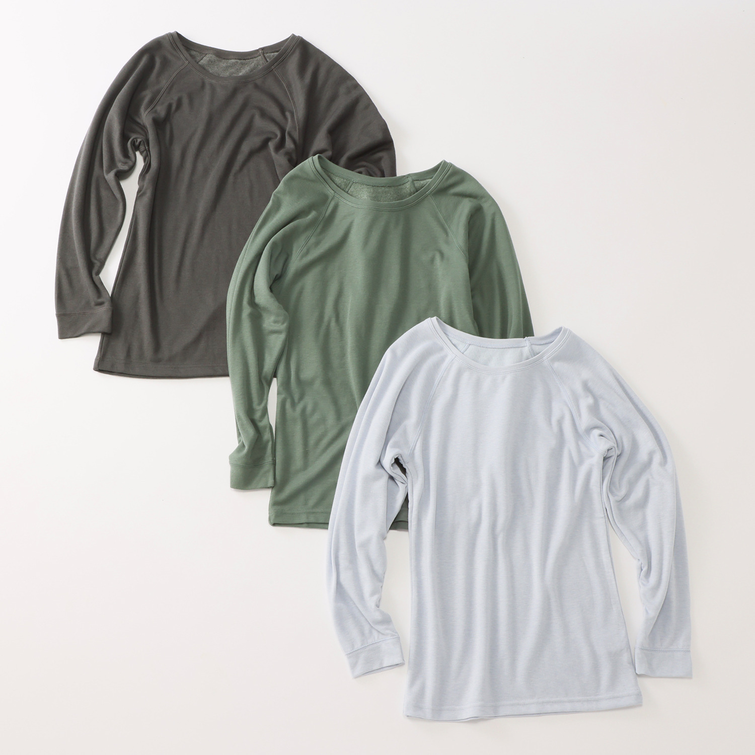 ジュエル 薔薇オイル配合 しっとりなめらか あったかＷ重ね 八分袖インナー３枚セット