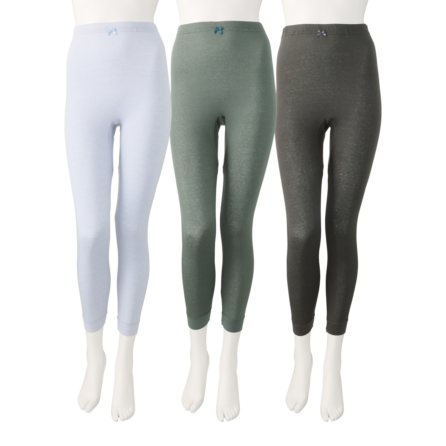 ジュエル 薔薇オイル配合 しっとりなめらか あったかＷ重ね 九分丈インナーボトム ３枚セット