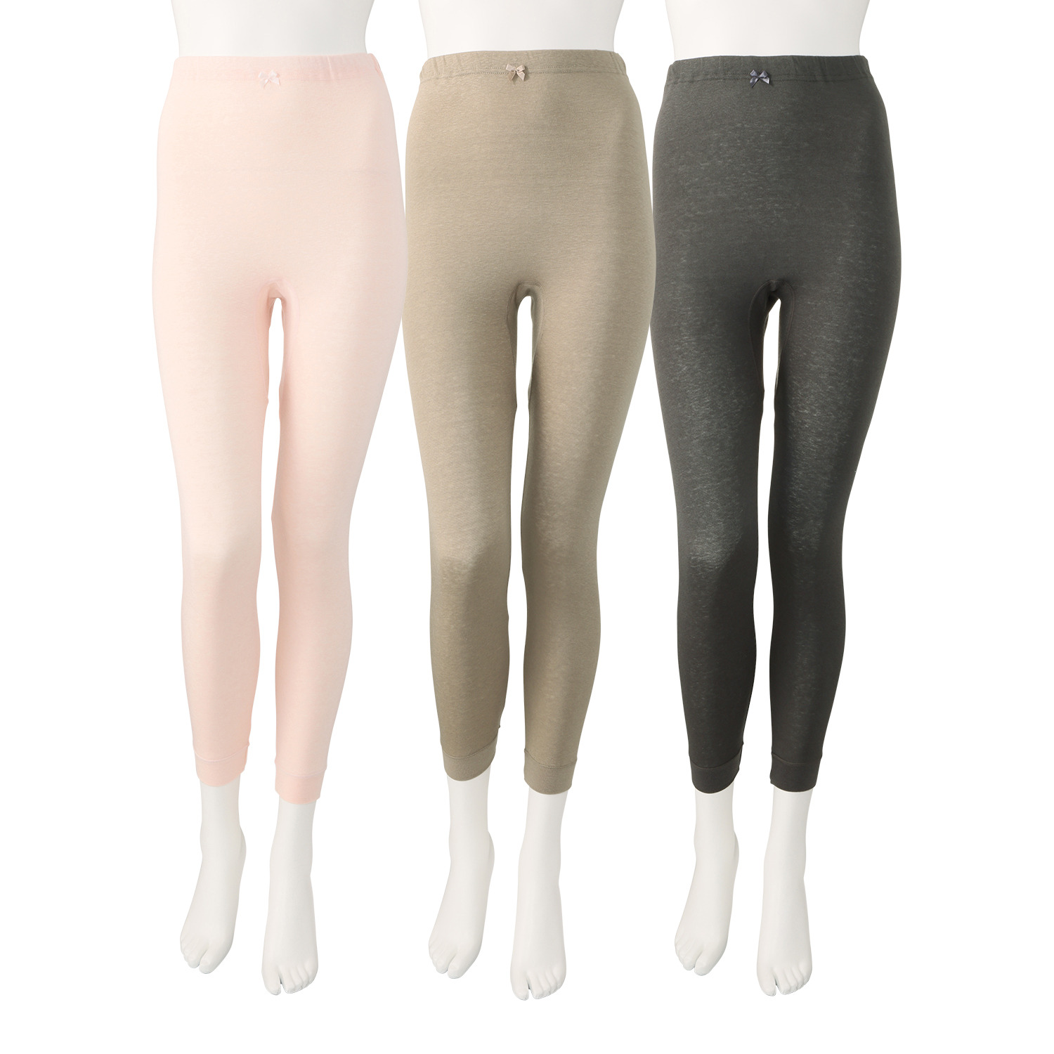 ジュエル 薔薇オイル配合 しっとりなめらか あったかＷ重ね 九分丈インナーボトム ３枚セット