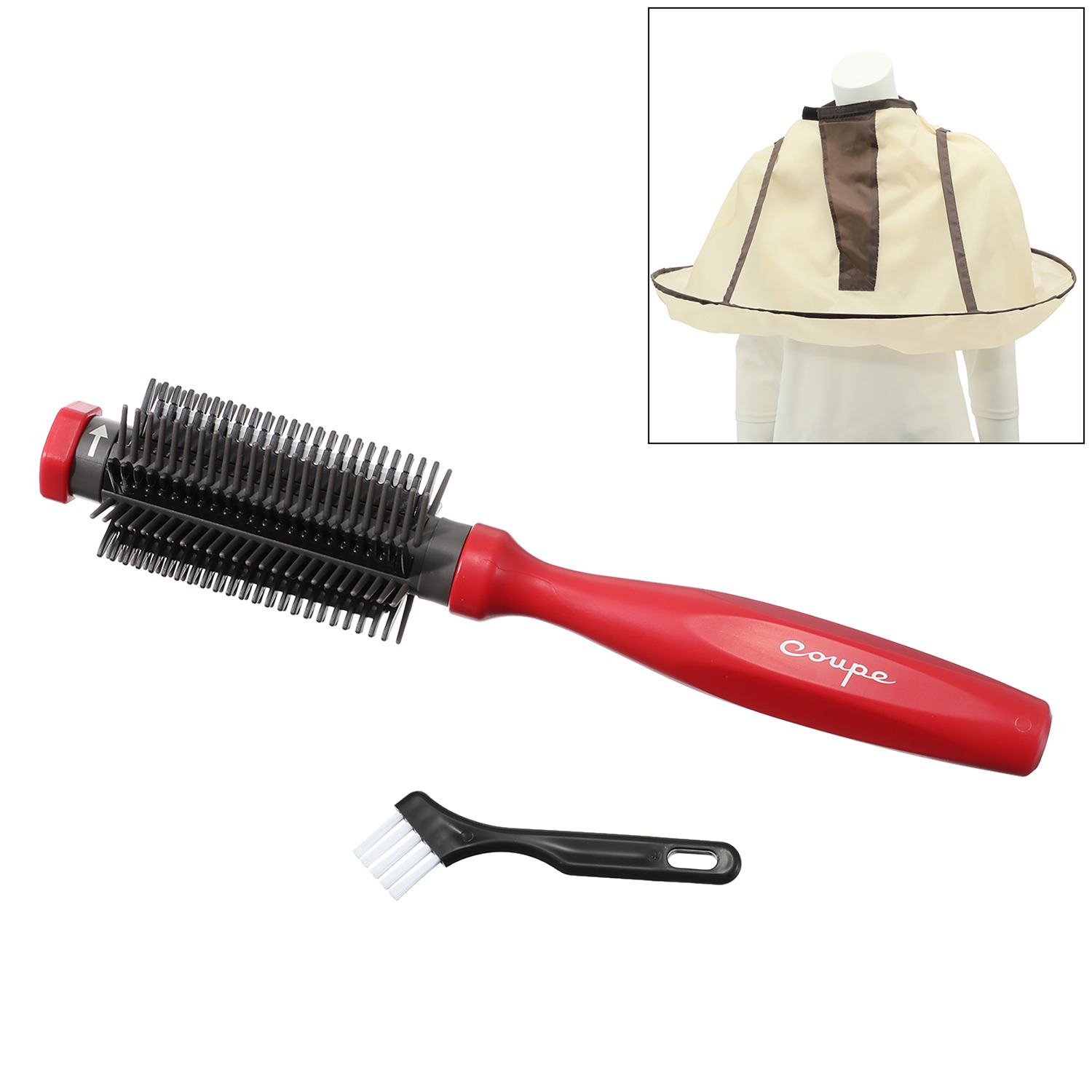 おうちで簡単！ ローリング型 ヘアカットレザー Ｃｏｕｐｅ（クープ） 散髪用ケープ付