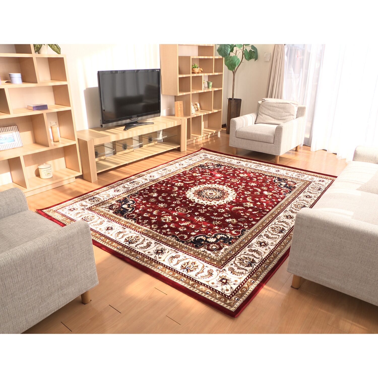 エジプト製 手触りやわらか ウィルトン織 ペルシャンデザイン カーペット “ラホール” ＜２００×２５０ｃｍ＞