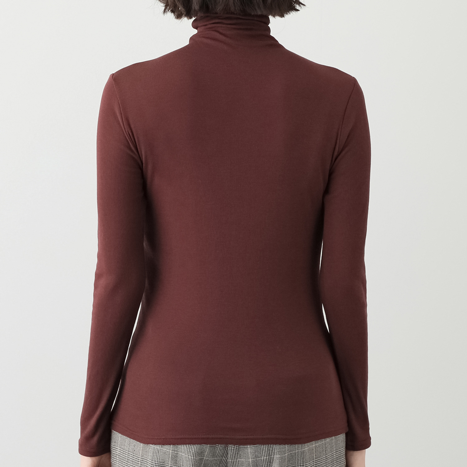 天使の綿シフォン ボトルネック 二重長袖プルオーバー