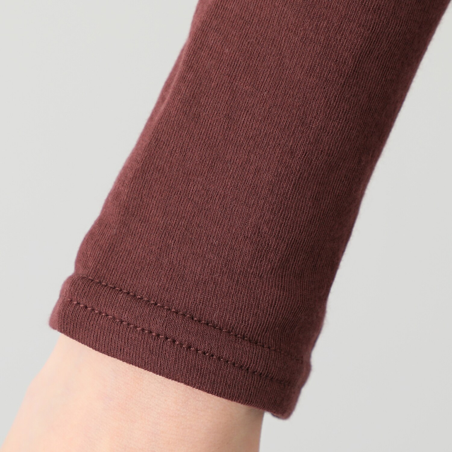 天使の綿シフォン ボトルネック 二重長袖プルオーバー