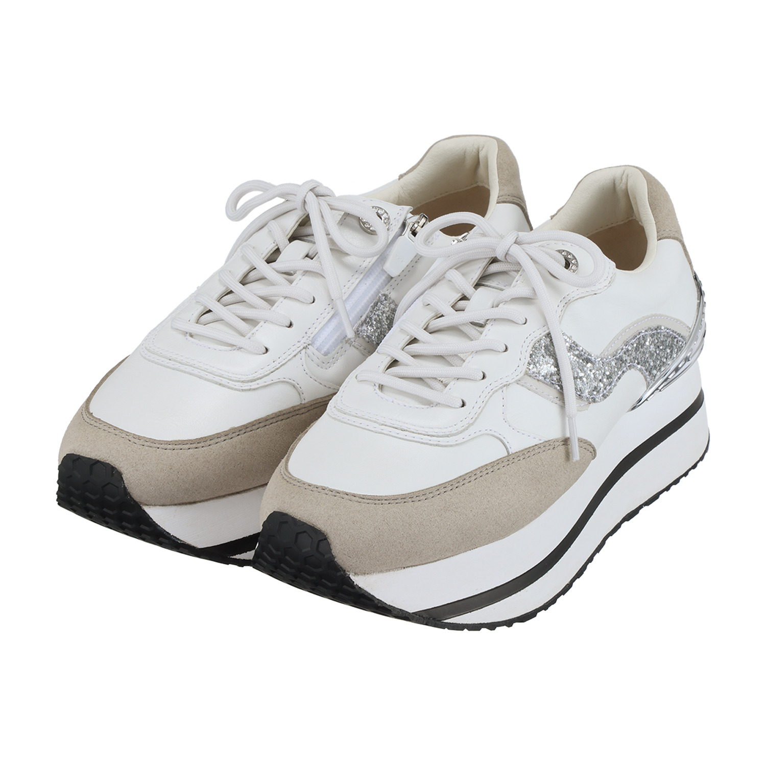 フィットジョイ シープレザー 厚底 ゴージャススニーカー