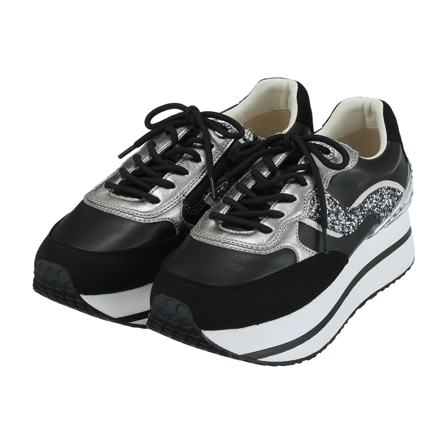 フィットジョイ シープレザー 厚底 ゴージャススニーカー